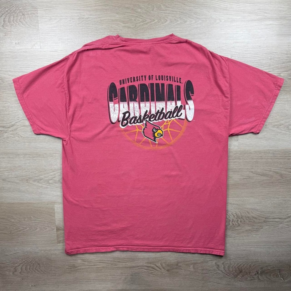 Comfort Wash Louisville Cardinals Basketball 90s Vault Graphic Tee XL